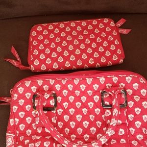 Red purse and wallet  set